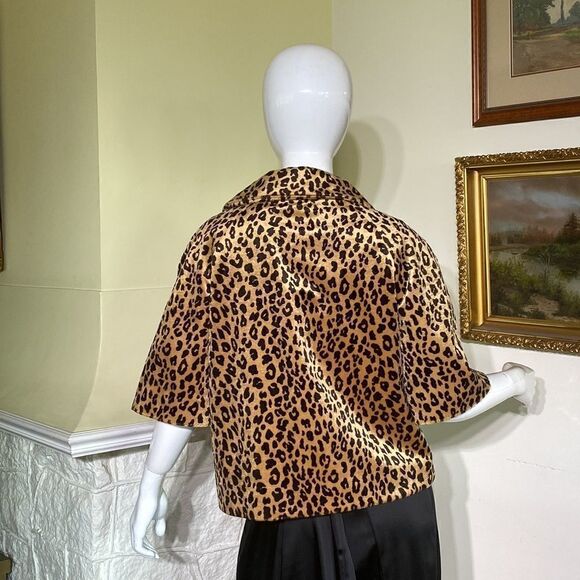 Apt.9 Leopard Print 50’s Style Teddy Jacket - Picture 5 of 16